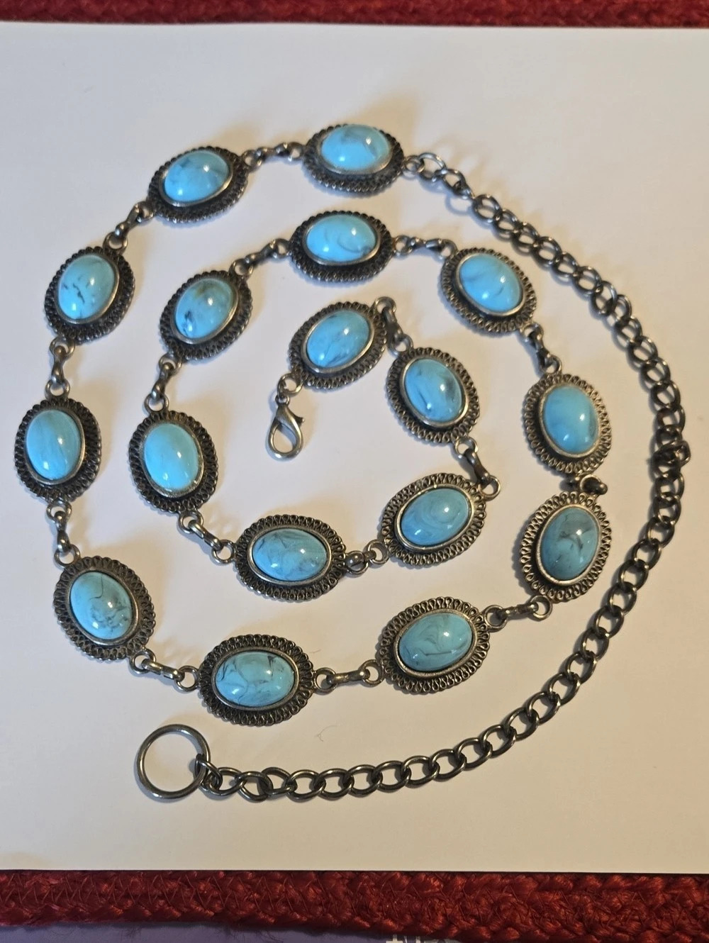 Blue Stone Statement Belt Like New